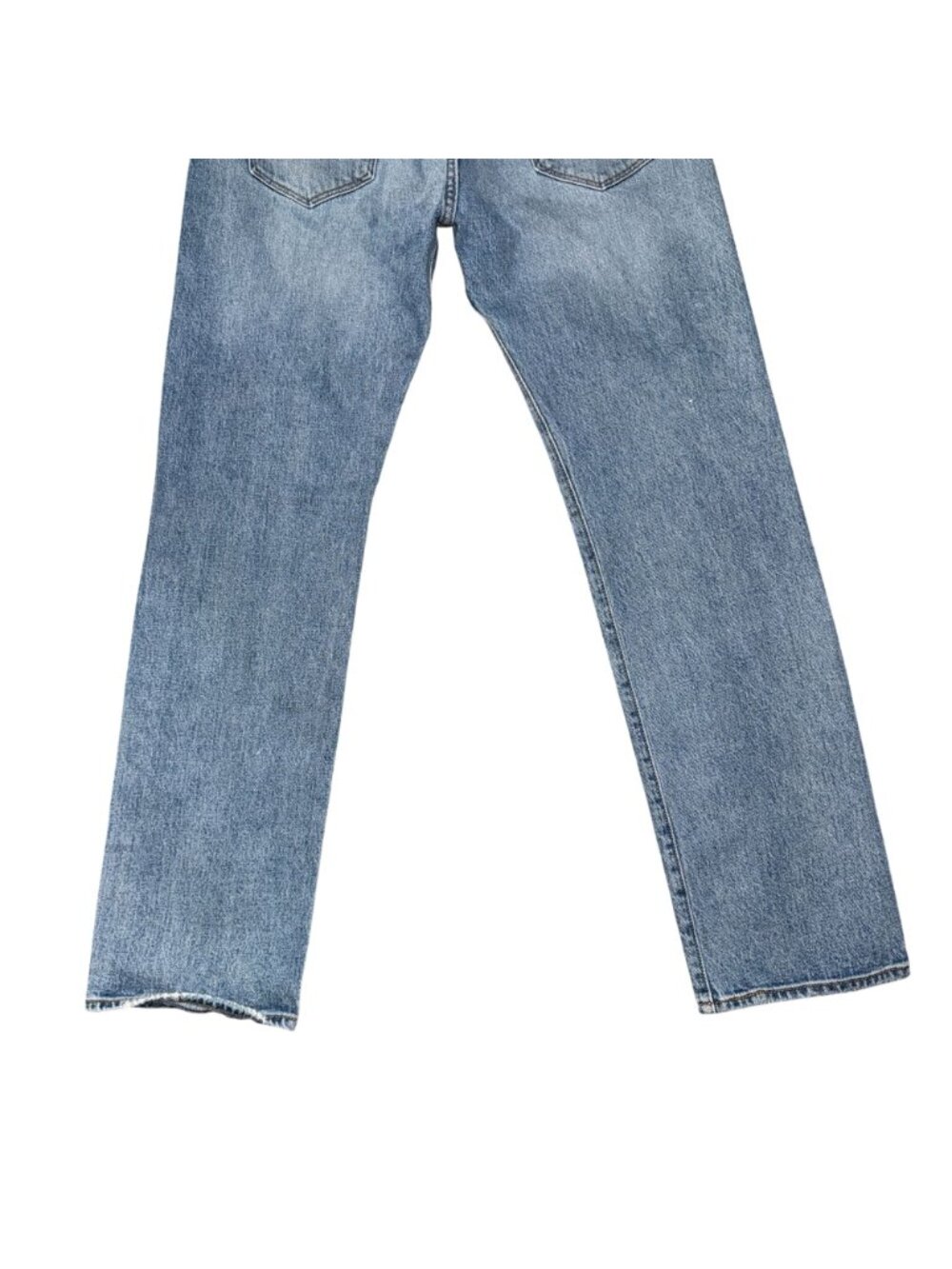Levis 501 Button Fly Straight Leg Jeans Mens 34 31 Light Wash Stitched Pockets - Picture 7 of 8